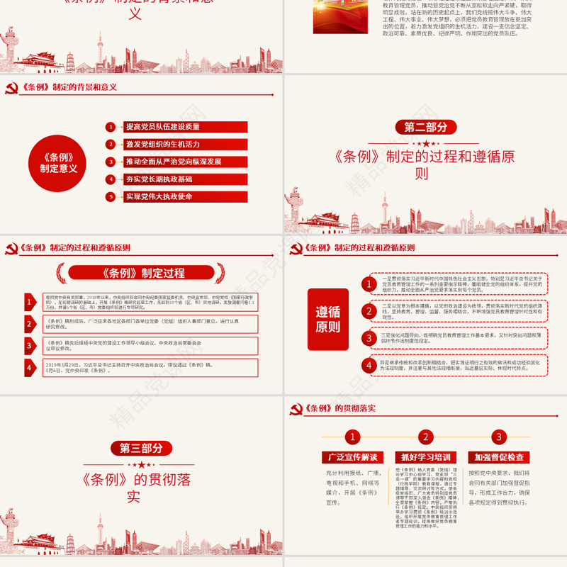 原创学习解读中国共产党党员教育管理工作条例PPT-版权可商用