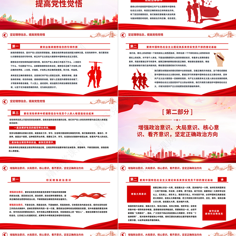 努力做守纪律和规矩的新时代合格党员PPT红色精美党员干部党史学习课件下载