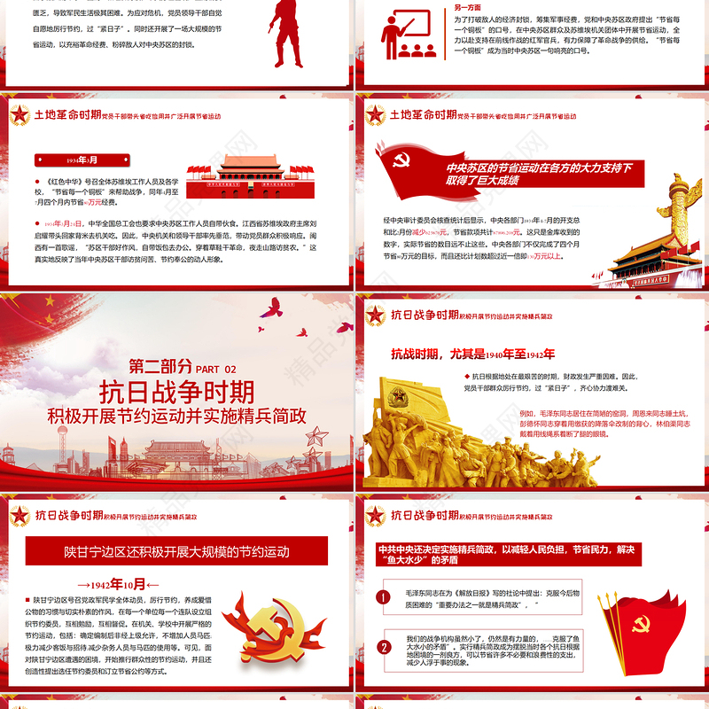 党在历史上是如何过“紧日子”的党课PPT模板