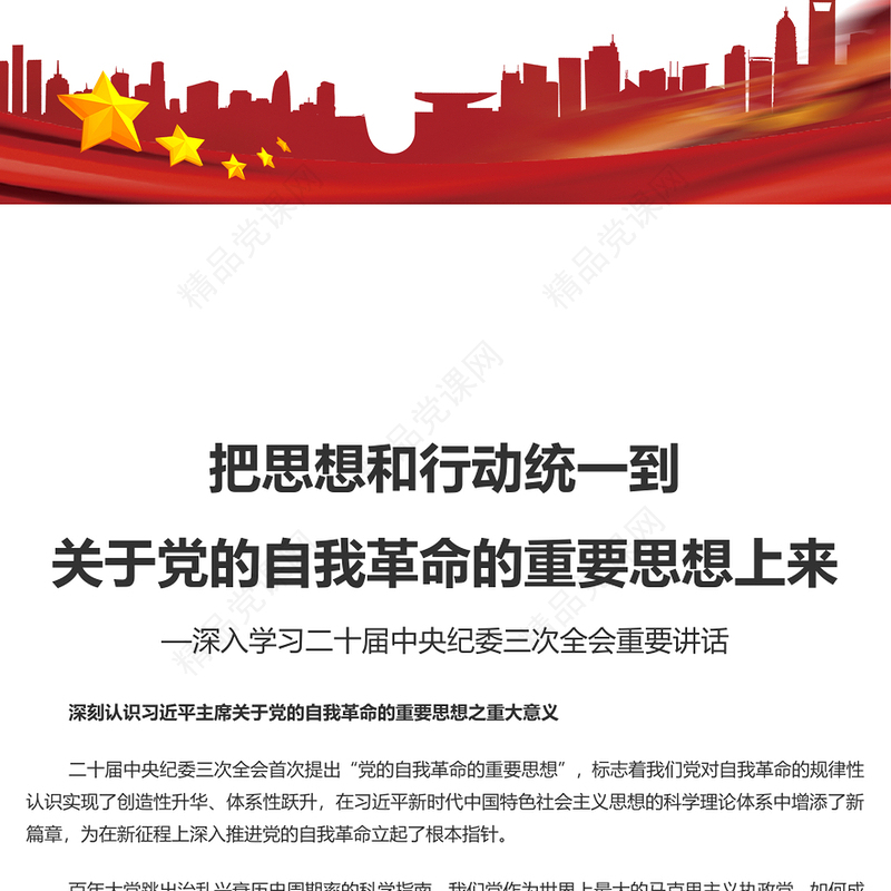 深入学习党的自我革命的重要思想讲话发言
