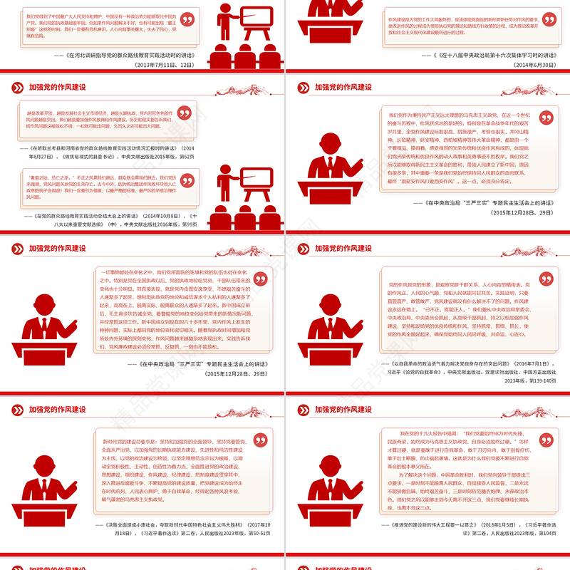 2025《习近平关于加强党的作风建设论述摘编》（一）PPT蓝色大气作风建设专题党课课件