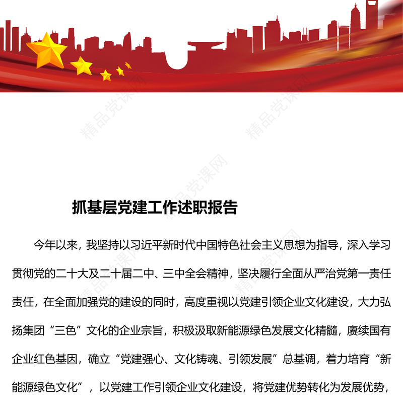 抓基层党建工作述职报告模板 (2)