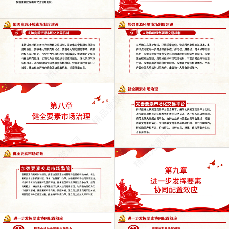 要素市场化配置综合改革试点总体方案PPT党政风充分发挥市场在资源配置中的决定性作用专题党课课件
