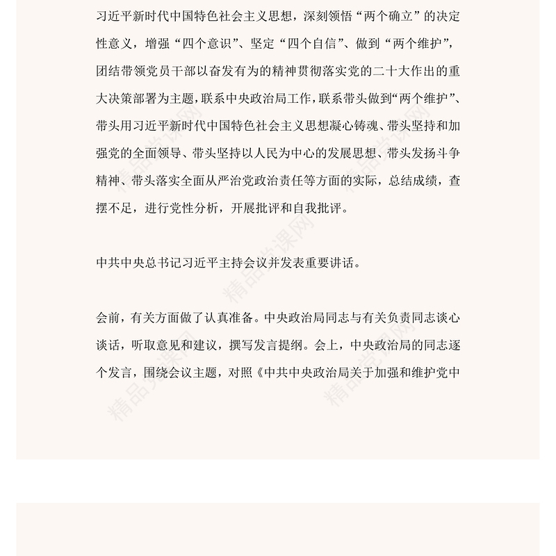 中共中央政治局民主生活会PPT党政风优质风民主生活会专题党课党建课件(讲稿)
