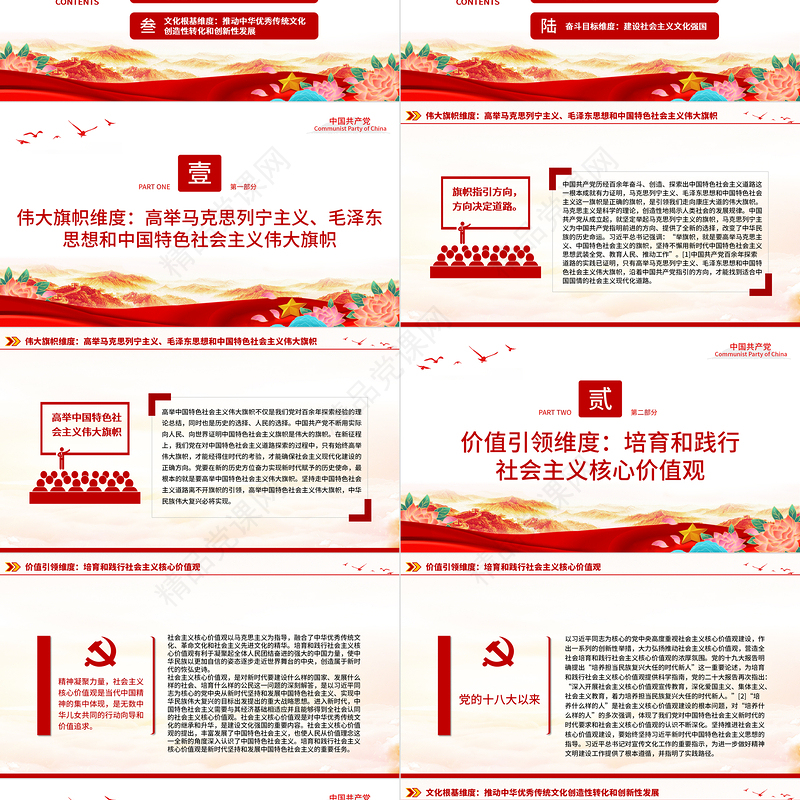 准确把握习近平文化思想的六个维度PPT精品风党员干部学习习近平文化思想专题党课课件模板