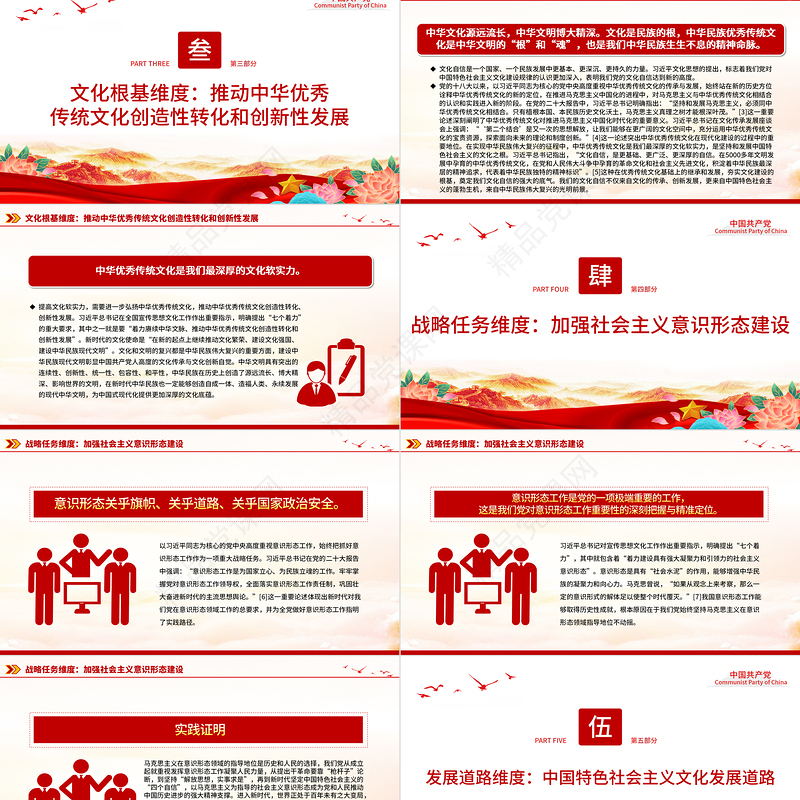 准确把握习近平文化思想的六个维度PPT精品风党员干部学习习近平文化思想专题党课课件模板