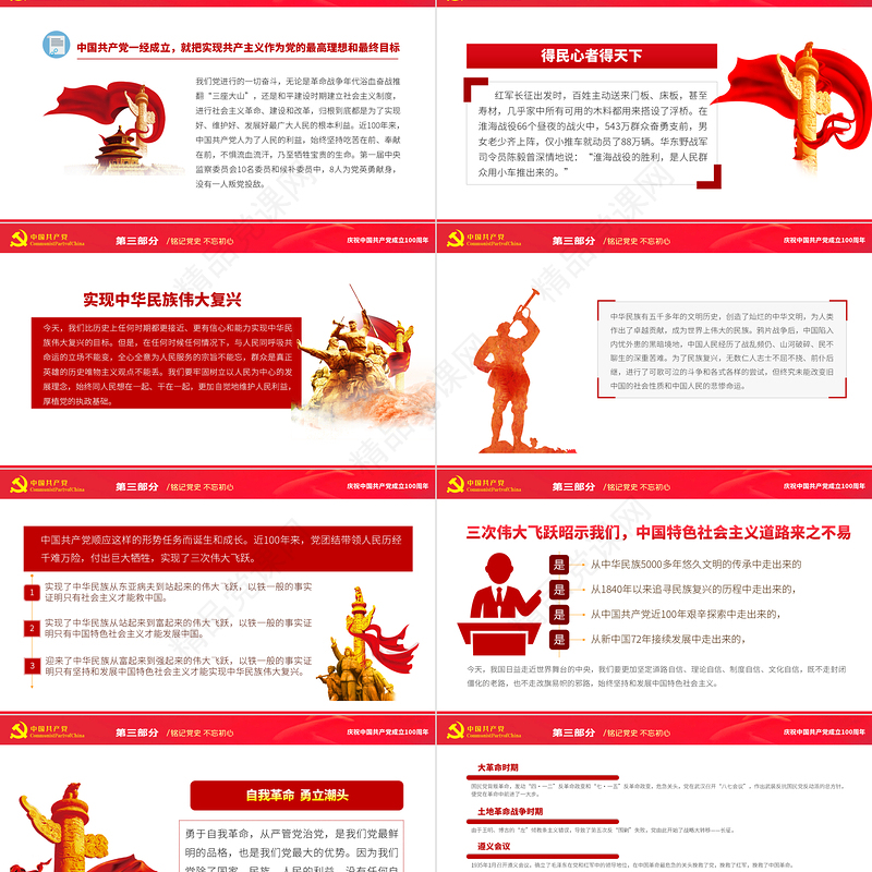 铭记党史不忘初心PPT党政风七一建党节热烈庆祝中国共产党成立101周年专题党课课件模板