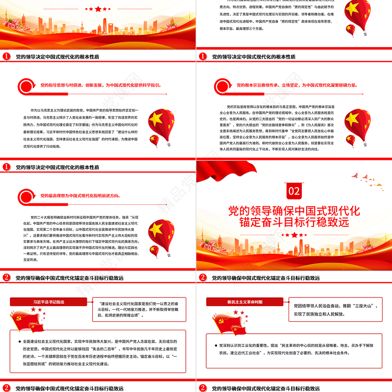 2023推进中国式现代化必须坚持中国共产党的领导PPT精品风党员干部学习教育专题党课课件