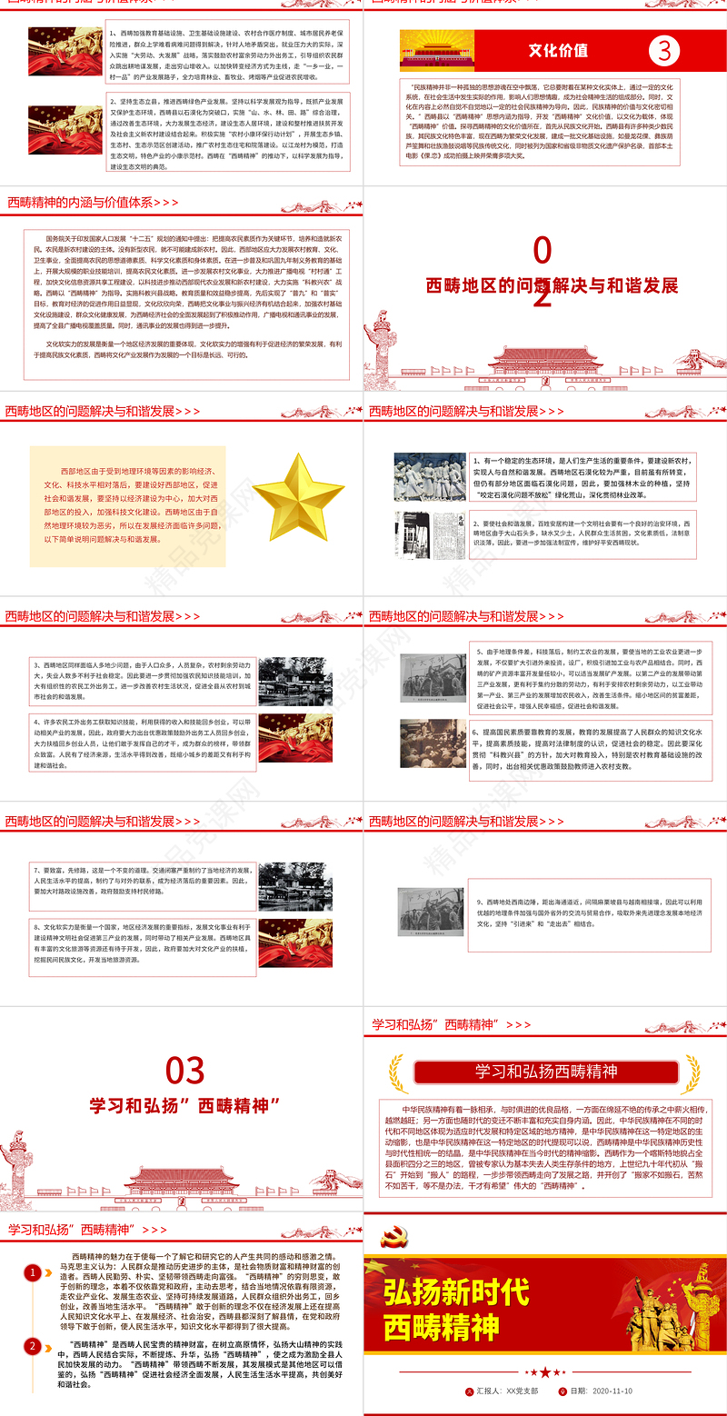 庄重党建风弘扬新时代西畴精神宣教党课PPT课件