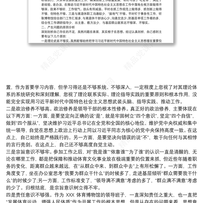 主题教育整改：党支部班子问题清单及整改措施