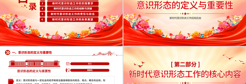简洁精美新时代意识形态工作应知应会PPT党课下载