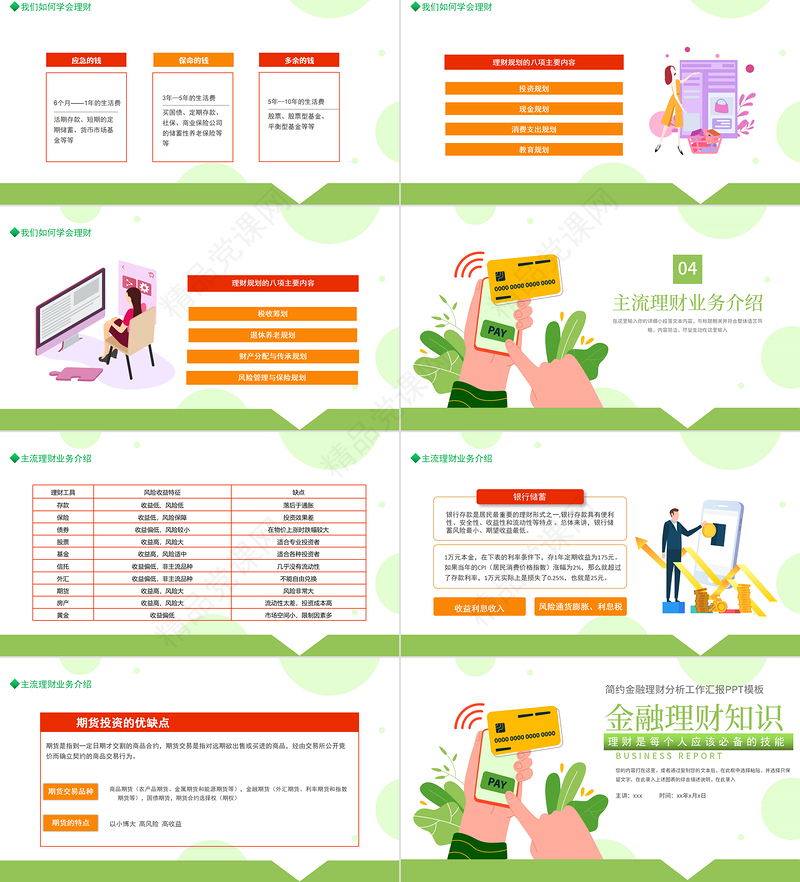 金融理财知识PPT简约大气理财知识专题讲座课件模板
