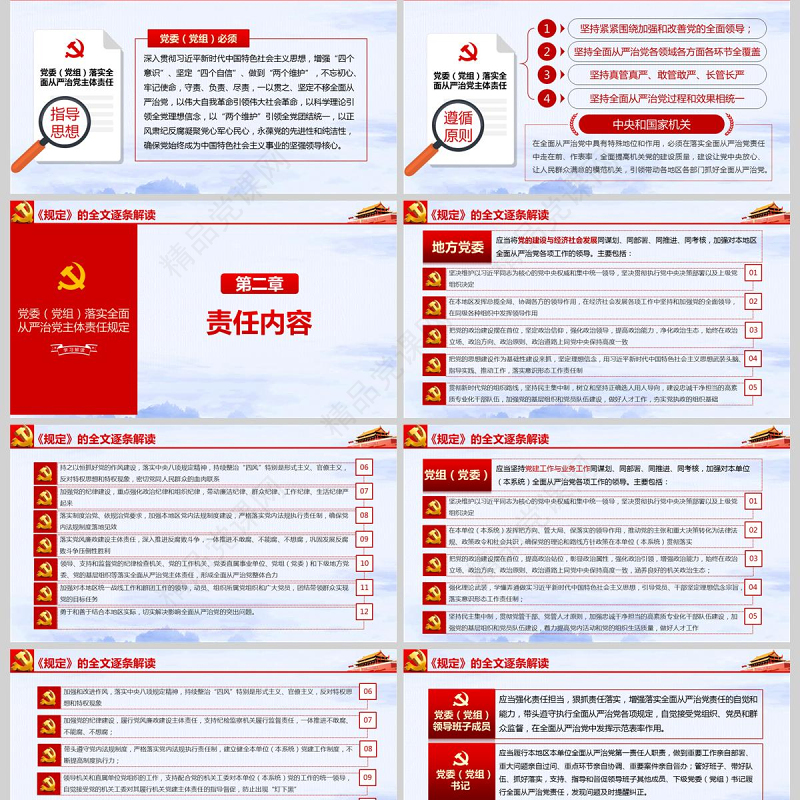  党委党组落实全面从严治党主体责任规定PPT模板