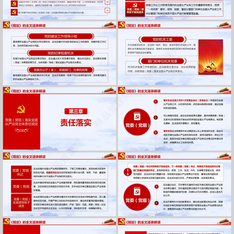  党委党组落实全面从严治党主体责任规定PPT模板