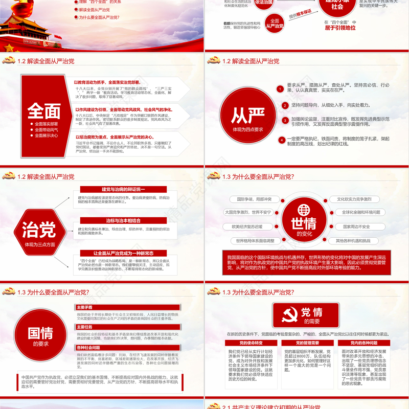 全面从严治党永远在路上ppt党建党风廉政建设党课党支部PPT