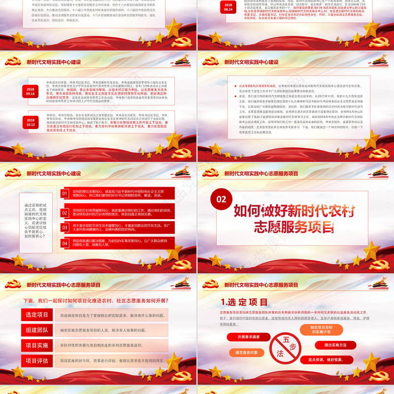原创党课新文明实践中心志愿者PPT