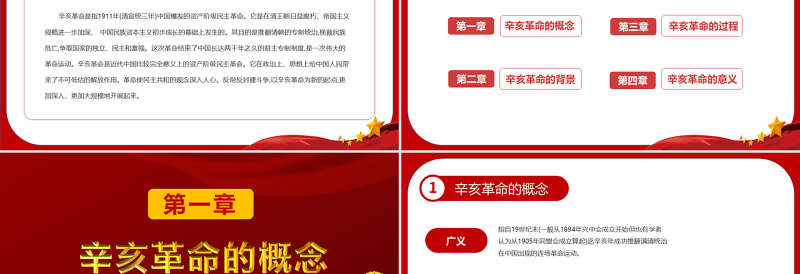 原创红色大气辛亥革命纪念日学习辛亥革命历史说课ppt模板-版权可商用