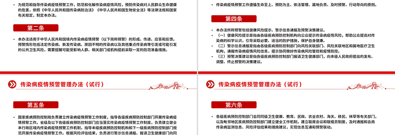 大气精美《传染病疫情预警管理办法（试行）》PPT课件