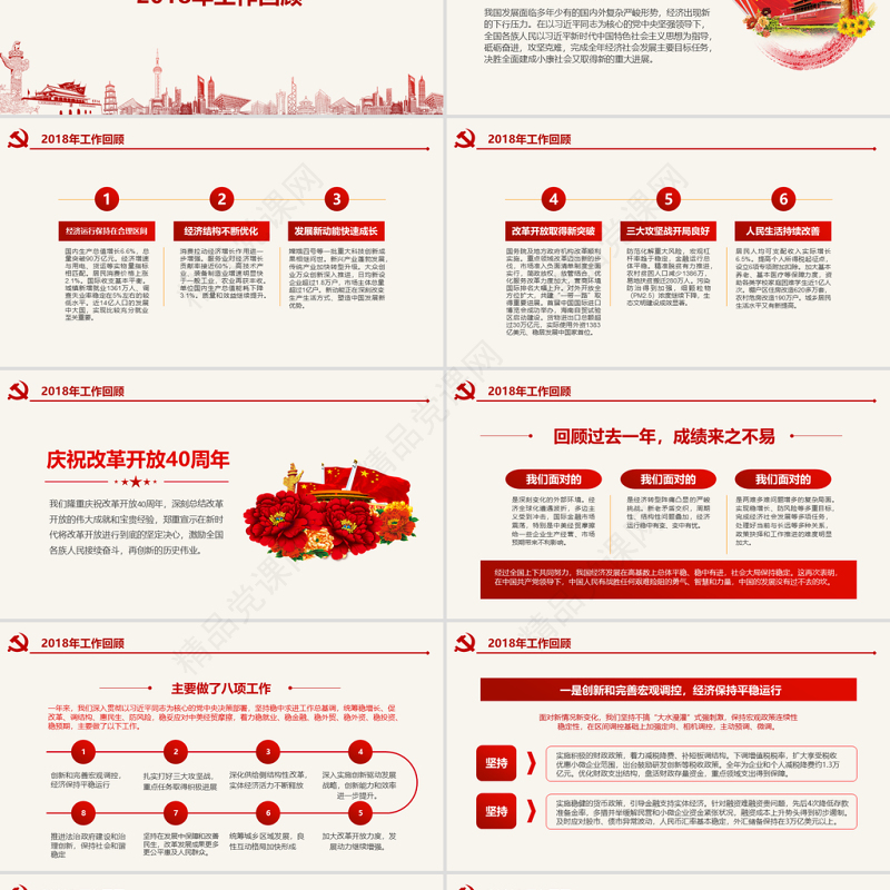 原创2019全国两会政府工作报告学习解读PPT-版权可商用