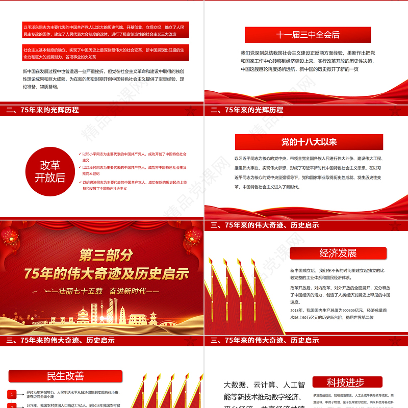 2024喜迎国庆七十五周年PPT党政风华美举国同庆盛世华诞新中国成立75周年党课课件