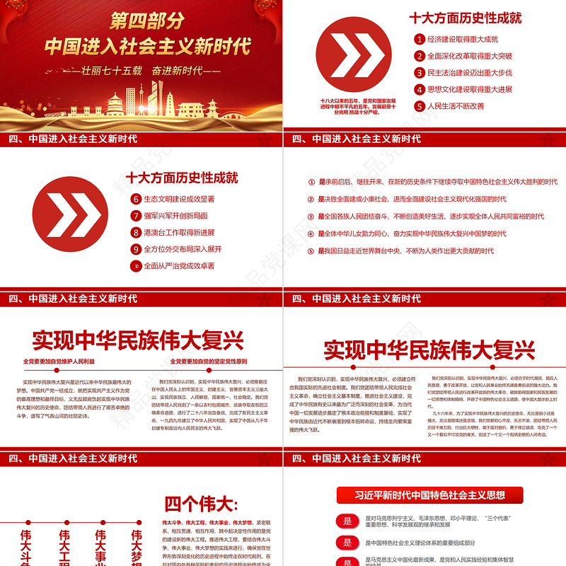 2024喜迎国庆七十五周年PPT党政风华美举国同庆盛世华诞新中国成立75周年党课课件