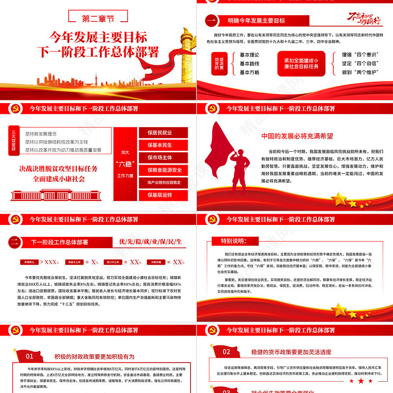 聚焦全国两会学习解读重点指示精神党政学习PPT模板