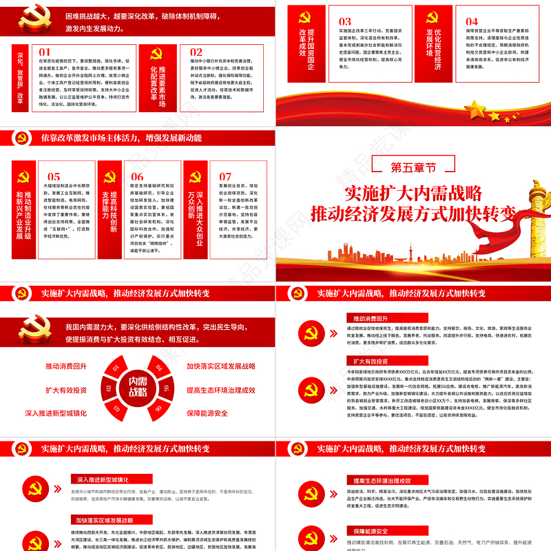 聚焦全国两会学习解读重点指示精神党政学习PPT模板