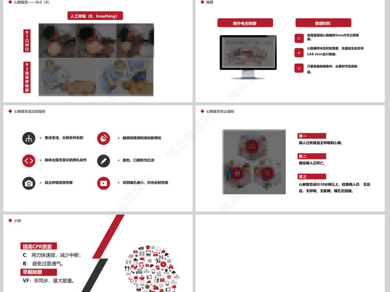 原创心肺复苏急诊医学医疗护理PPT模板-版权可商用