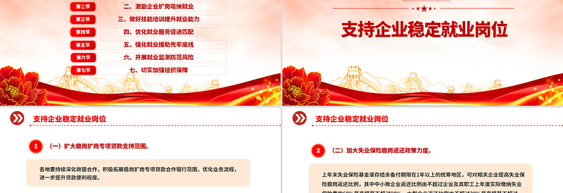 党政风进一步加大稳就业政策支持力度的通知PPT模板