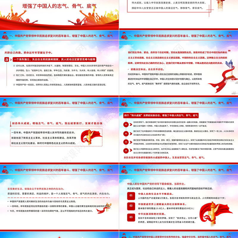 以实现中华民族伟大复兴为己任增强做中国人的志气、骨气、底气 奋斗百年路启航新征程 新时代的中国青年要以实现中华民族伟大复兴为己任，增强做中国人的志气、骨气、底气 建党100周年 建党百年PPT课件