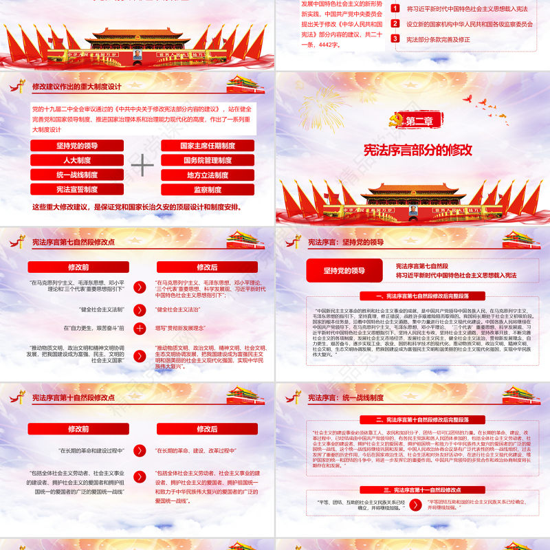 十九届二中全会审议通过宪法修改建议党建党课精神学习PPT模板
