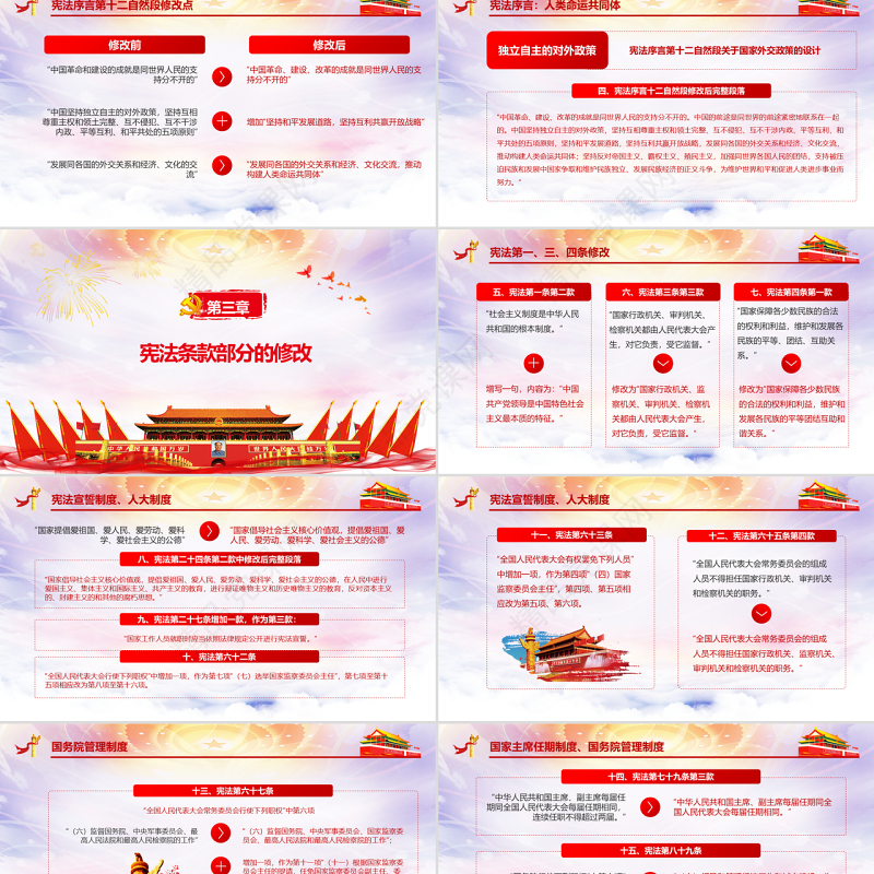 十九届二中全会审议通过宪法修改建议党建党课精神学习PPT模板