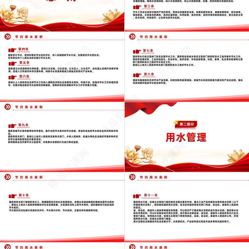 2024节约用水条例PPT大气精美推进生态文明建设专题模板课件
