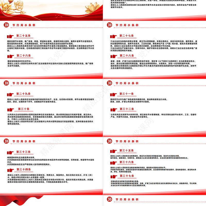 2024节约用水条例PPT大气精美推进生态文明建设专题模板课件