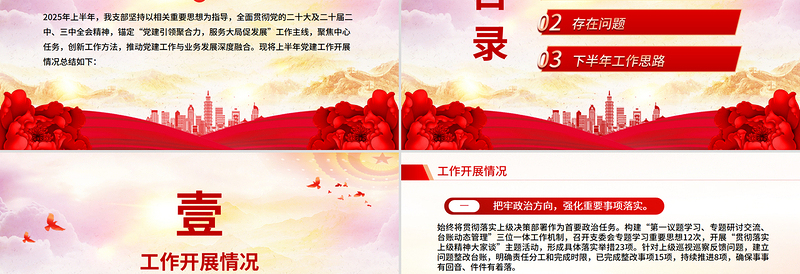 2025年上半年党支部党建工作总结PPT模板