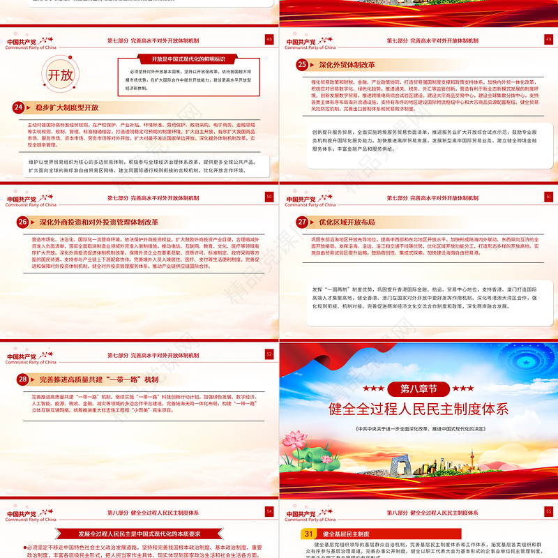 大气时尚《中共中央关于进一步全面深化改革、推进中国式现代化的决定》全文PPT党课