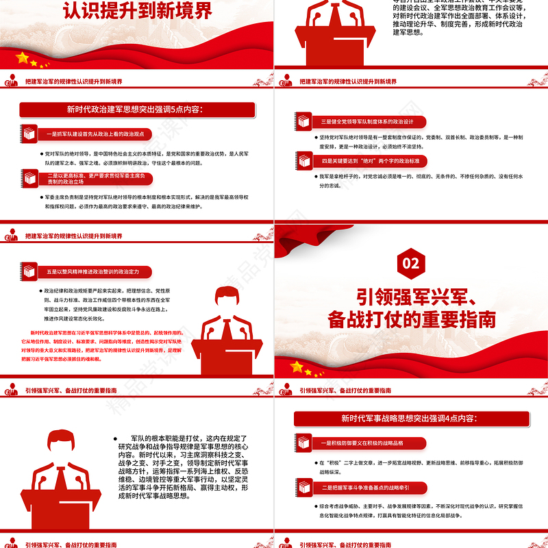 精美党政风从学理上把握习近平强军思想的科学体系PPT习近平强军思想党课课件