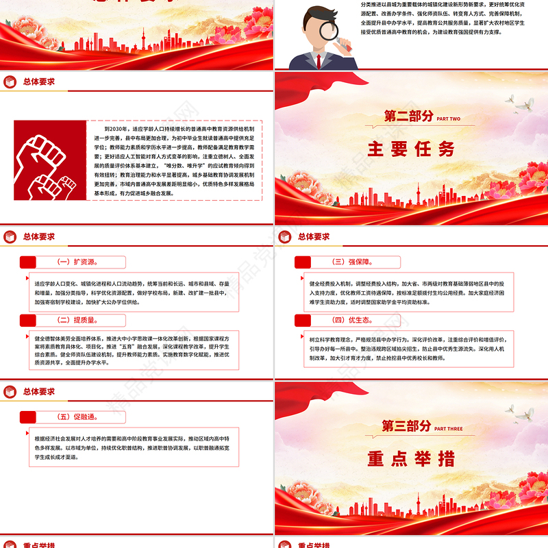 简洁风《县域普通高中振兴行动计划》全文PPT课件