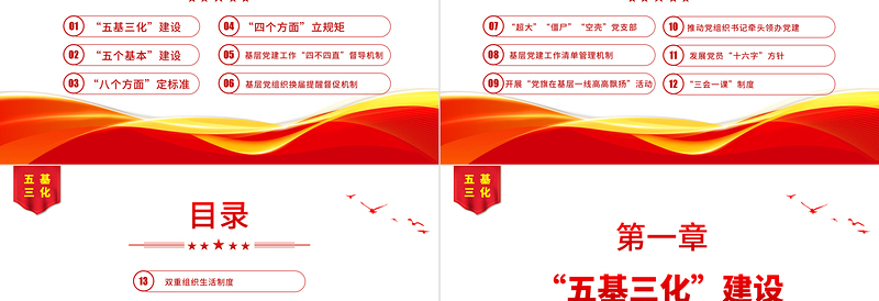 2022五基三化PPT红色简洁基层党建五基三化建设应知应会党员学习教育专题课件下载