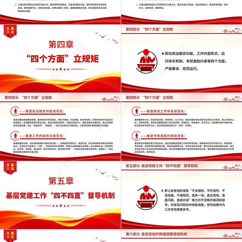 2022五基三化PPT红色简洁基层党建五基三化建设应知应会党员学习教育专题课件下载