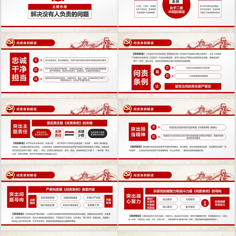 学习贯彻《问责条例》党课ppt模板幻灯片