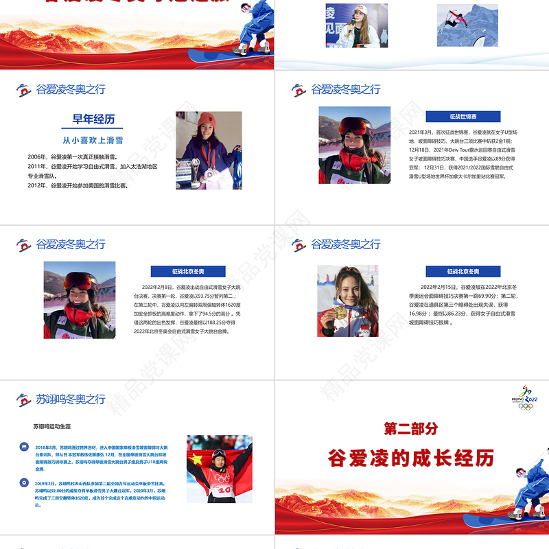 学习冬奥冠军谷爱凌北京冬奥会专题党课课件我们一起向未来PPT党政风简约风北京冬奥会专题党课课件模板