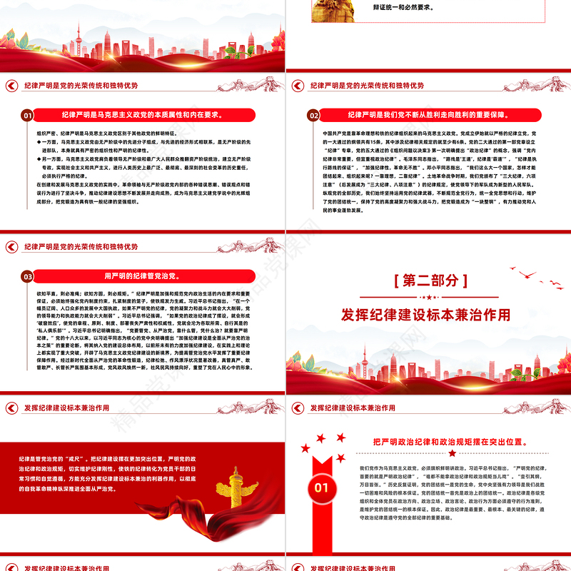 2024加强纪律建设是全面从严治党的治本之策PPT简约风全党开展党纪学习教育工作模板课件