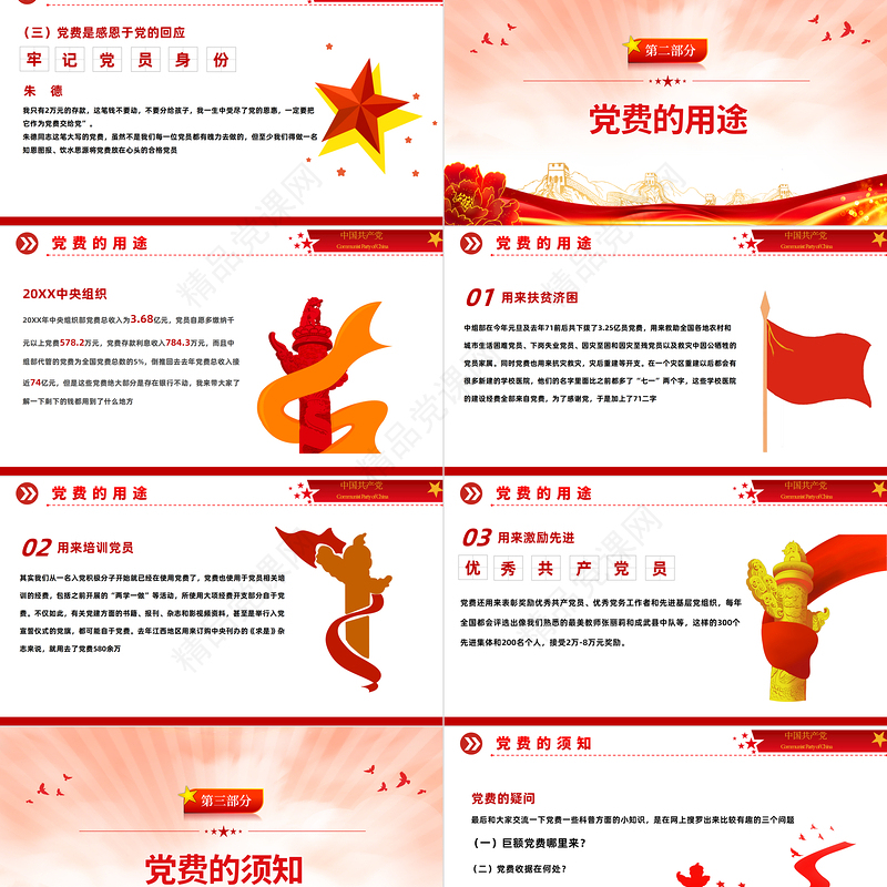 2023谈党费PPT党政风说说党费那些事专题课件模板下载