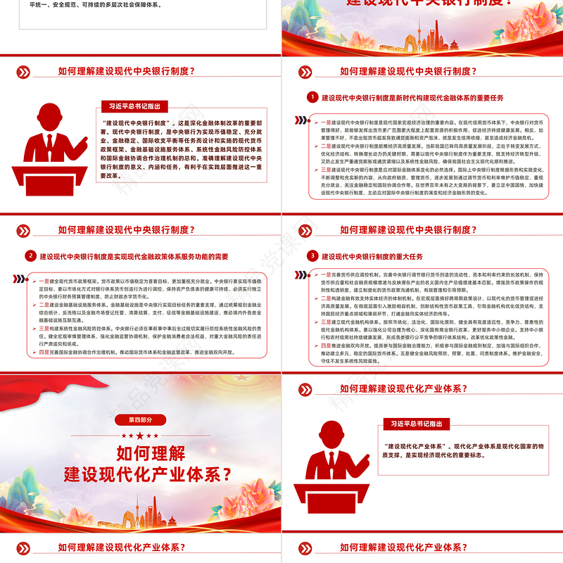 2024大会报告辅导百问（第30—37问）关于中国式现代化PPT大气精美党员干部学习教育专题党课模板课件