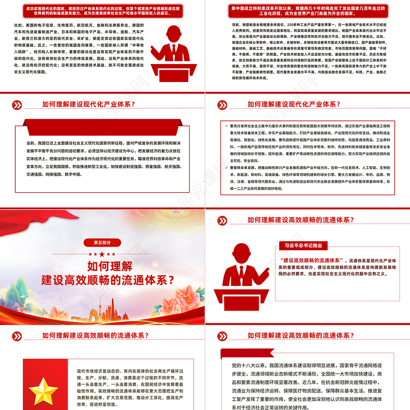 2024大会报告辅导百问（第30—37问）关于中国式现代化PPT大气精美党员干部学习教育专题党课模板课件