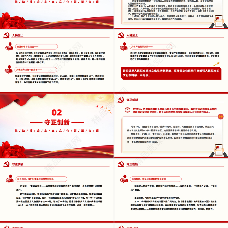精美简洁新中国成立75周年文化发展成就综述PPT课件
