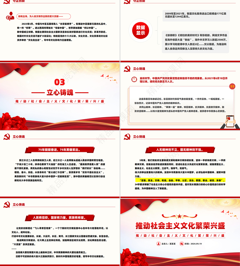 精美简洁新中国成立75周年文化发展成就综述PPT课件