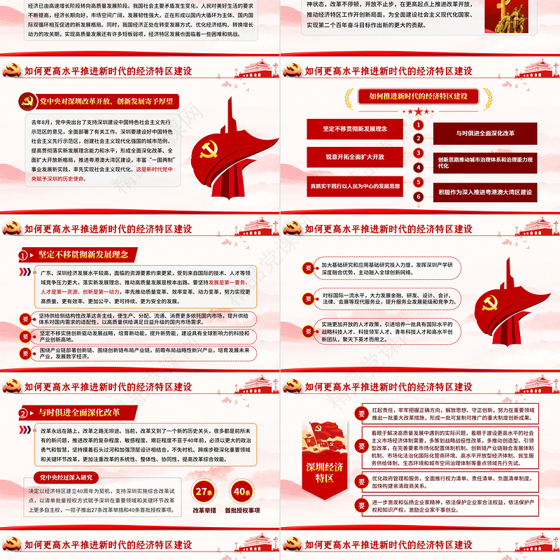 党建风地域党课之深圳经济特区建立40周年庆祝大会PPT