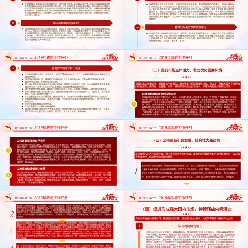 原创中国风2019两会政协政府工作报告ppt-版权可商用